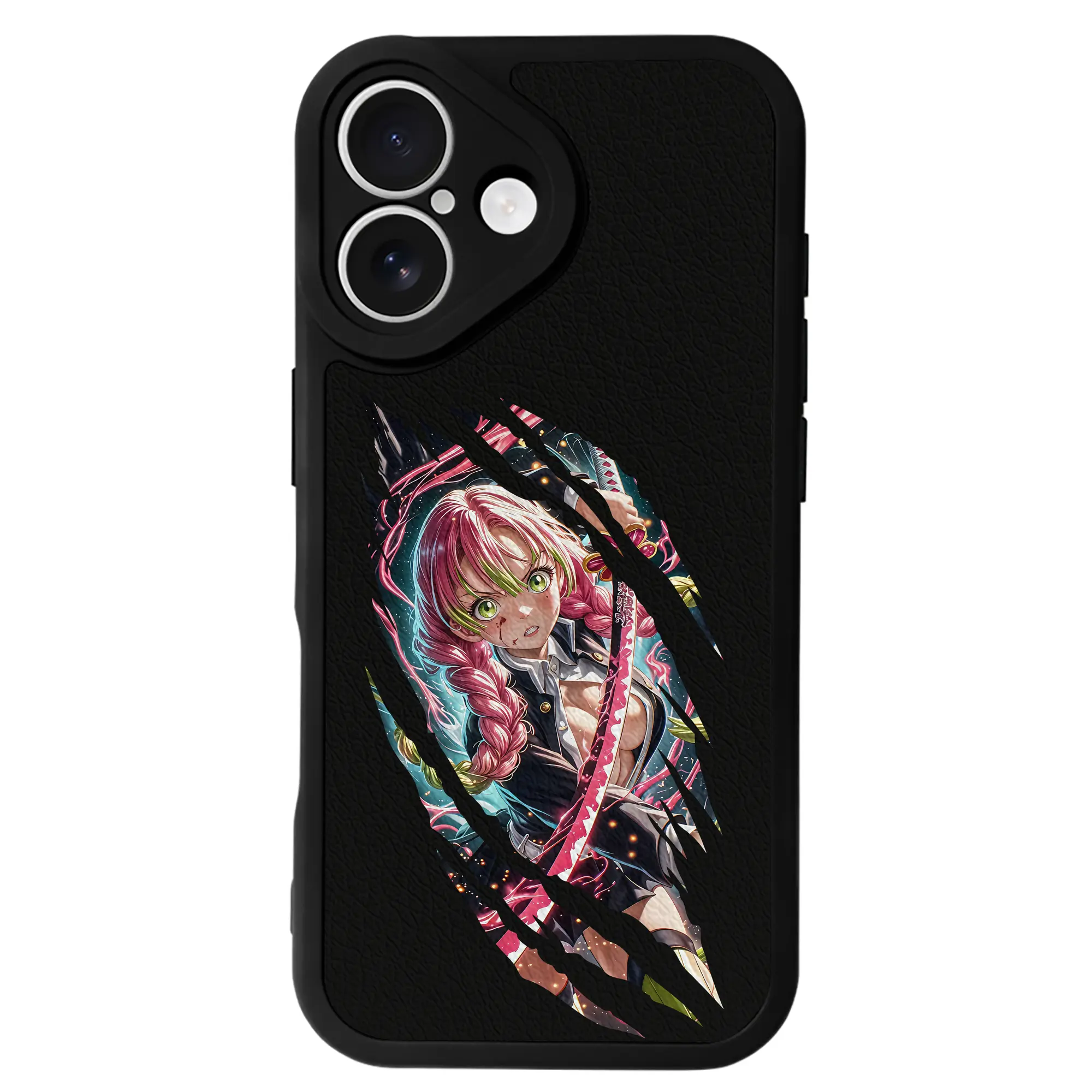 鬼滅の刃 グッズ,甘露寺 蜜璃 - IPhone 16シリーズ対応 ・ シリコンスマホケース ・ レザー調 ・ 高精度フィット ・ 耐衝撃 ・ ワイヤレス充電対応 ・ 精密カット